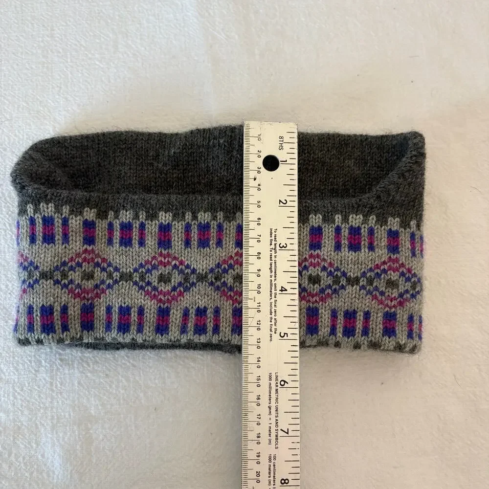 Burton The Cellar Vermont Wool Fair Isle Neck Gaiter Cowl Ski Snowboard Gray